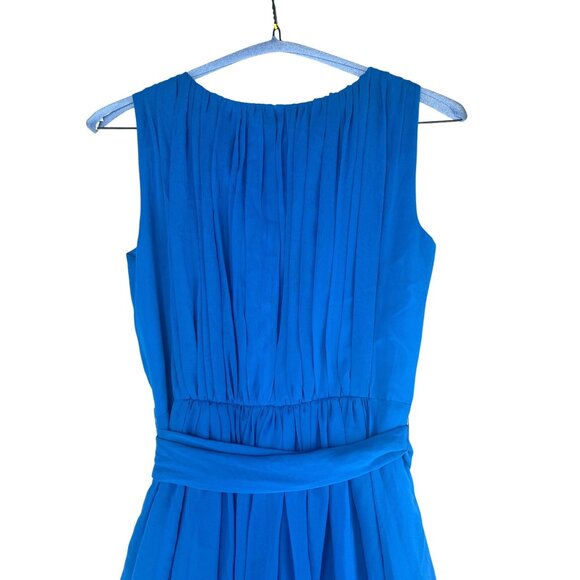 Calvin Klein Blue Sleeveless Pleated A-Line Dress With Belt Size 4 - Picture 8 of 11